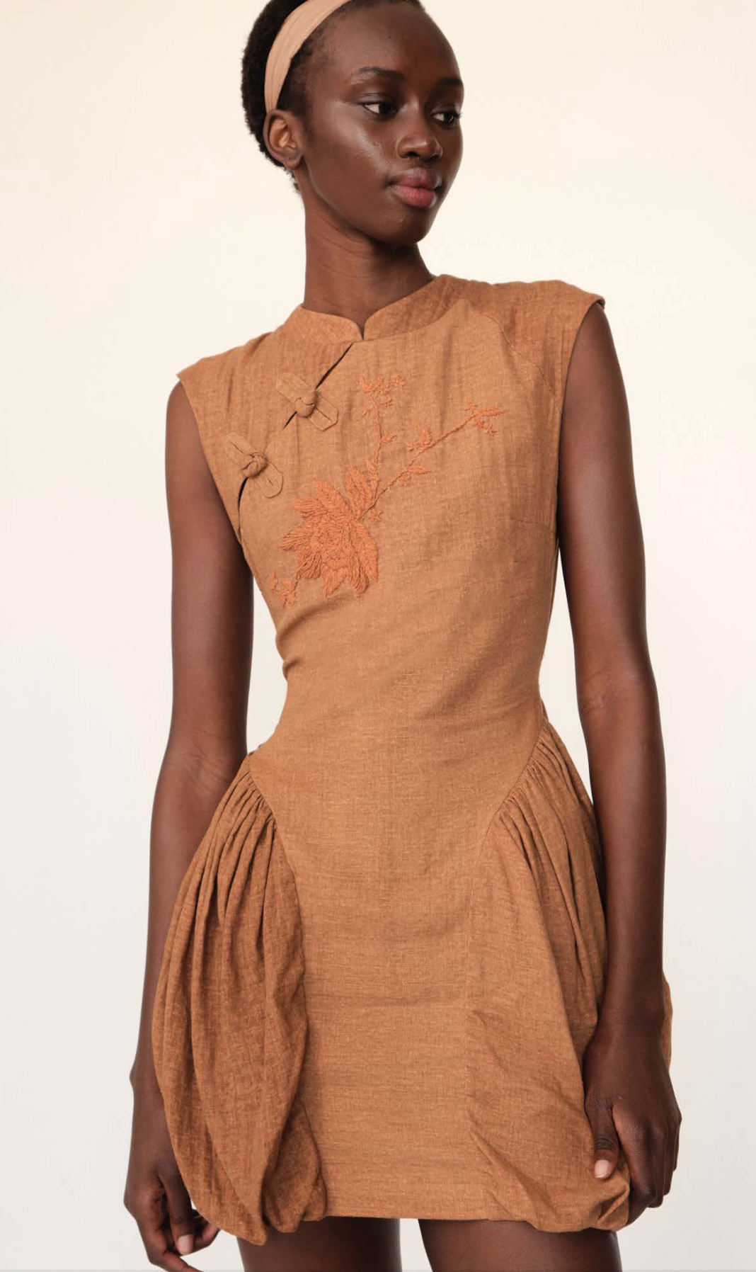 brown cotton mini dress ASOS Design - Mini Dress - Women - Cotton Linen Viscose/Rayon - 12 US