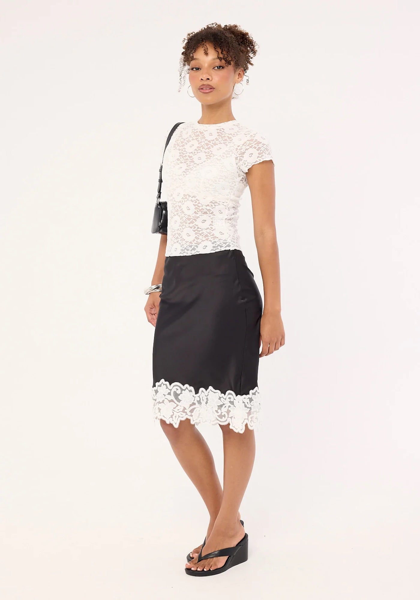 ANCHORED MIDI SKIRT IN NOIR