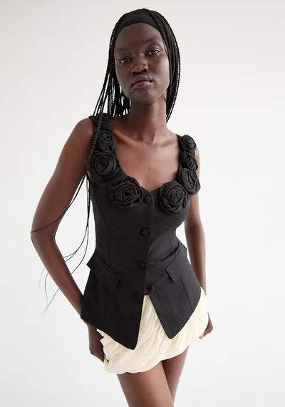 LOIRE LINEN BLOUSE IN BLACK