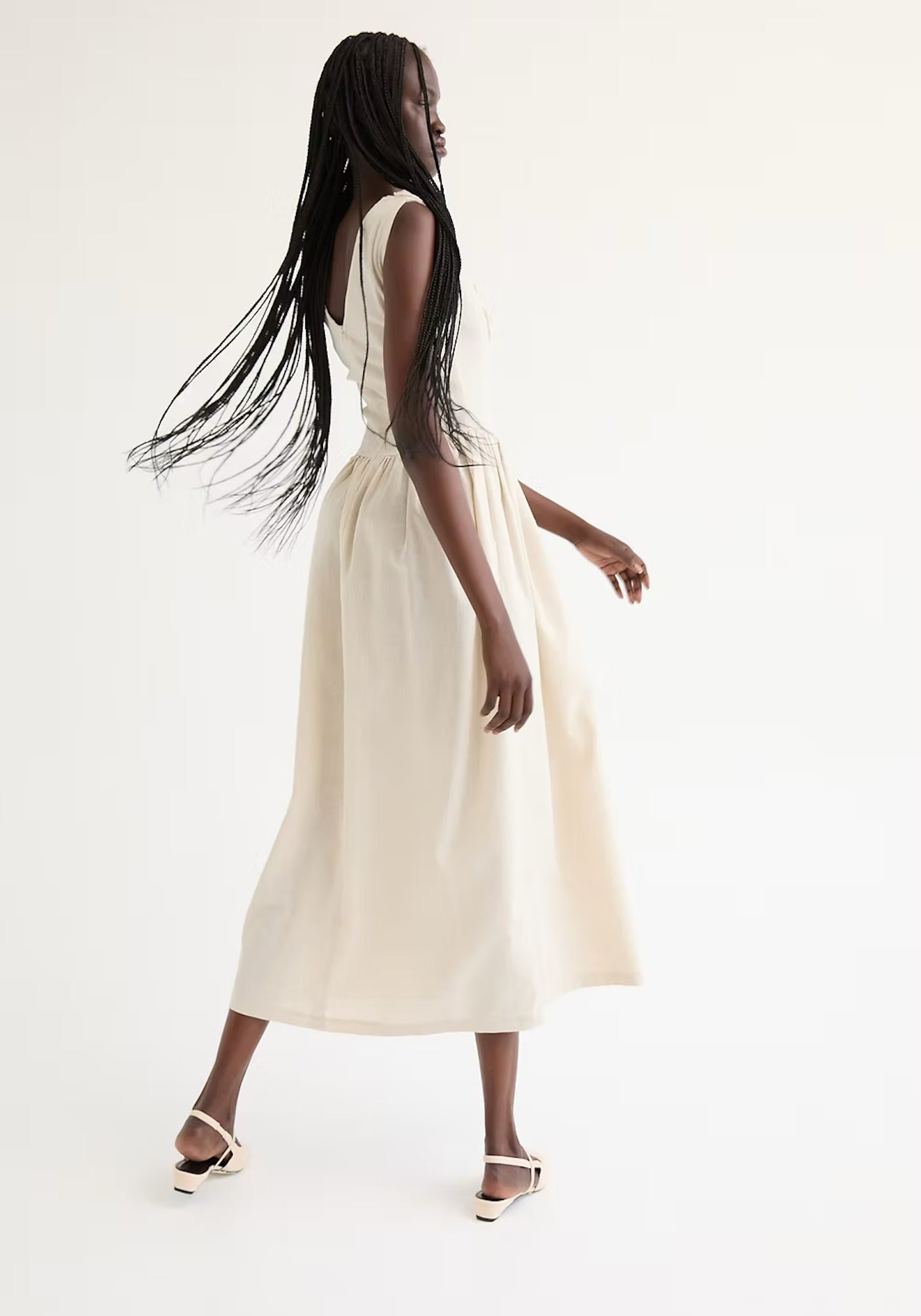 PERNILLE LINEN DRESS IN BEIGE MELANGE