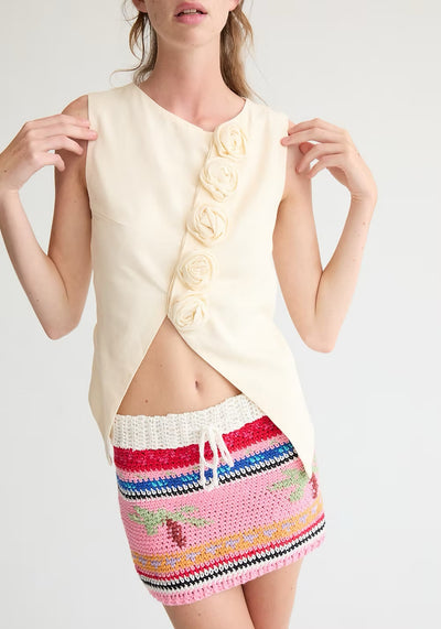 ILEANA LINEN BLOUSE IN IVORY