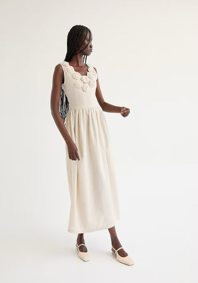 PERNILLE LINEN DRESS IN BEIGE MELANGE