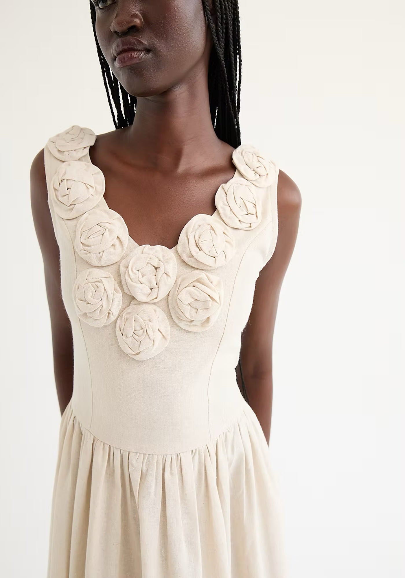 PERNILLE LINEN DRESS IN BEIGE MELANGE