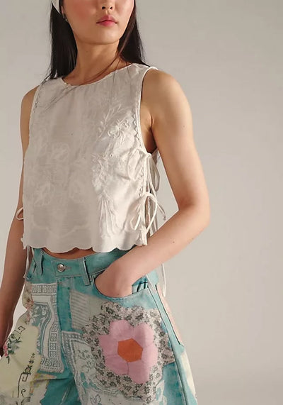 WE THE FREE ILLUSIONS PRINTED RELAXED JEANS
