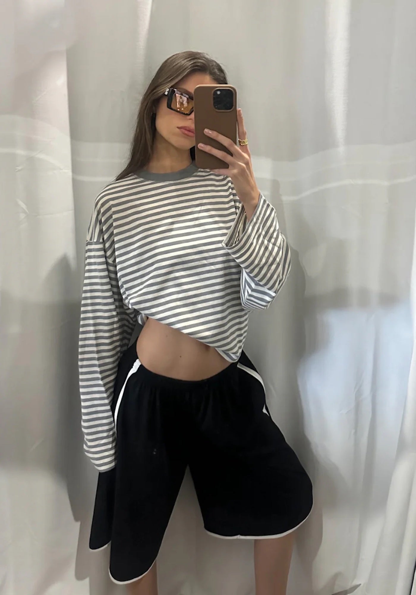 BLOOM LONG SLEEVE IN ASH STRIPE