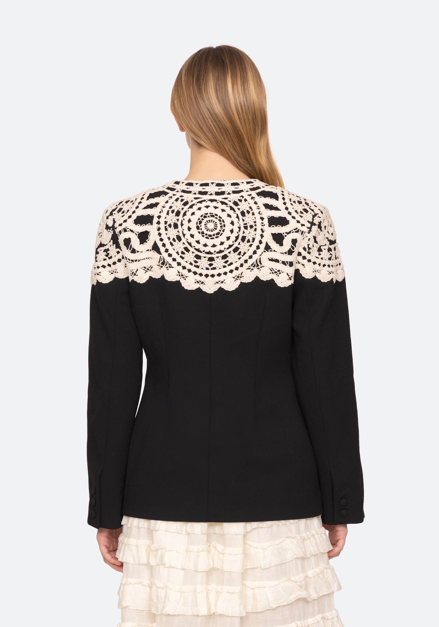 NARA CROCHET JACKET IN BLACK