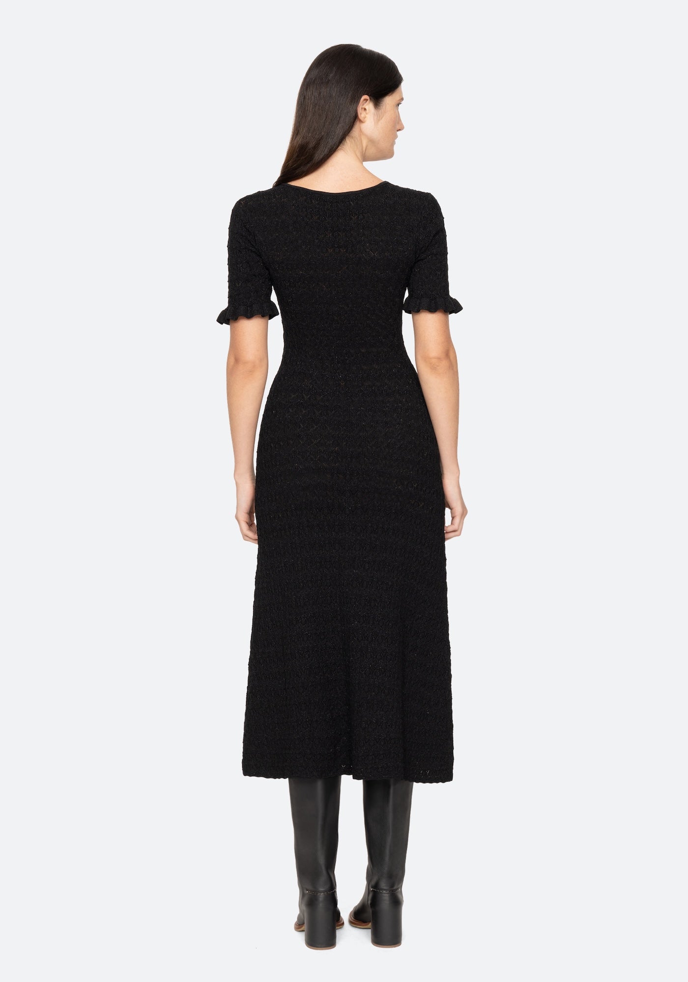 RUBY KNIT MIDI DRESS IN BLACK