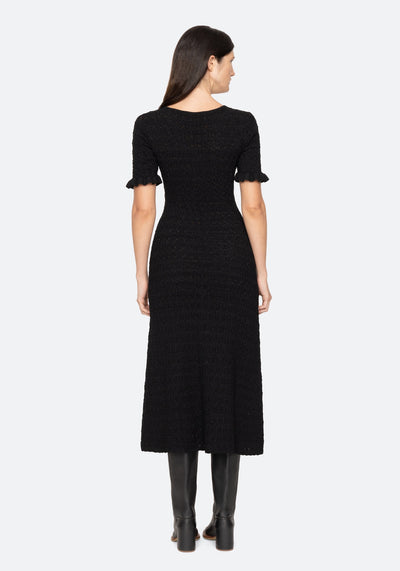 RUBY KNIT MIDI DRESS IN BLACK