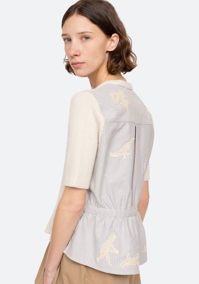 LAVINIA STRIPED PULL OVER IN CREAM