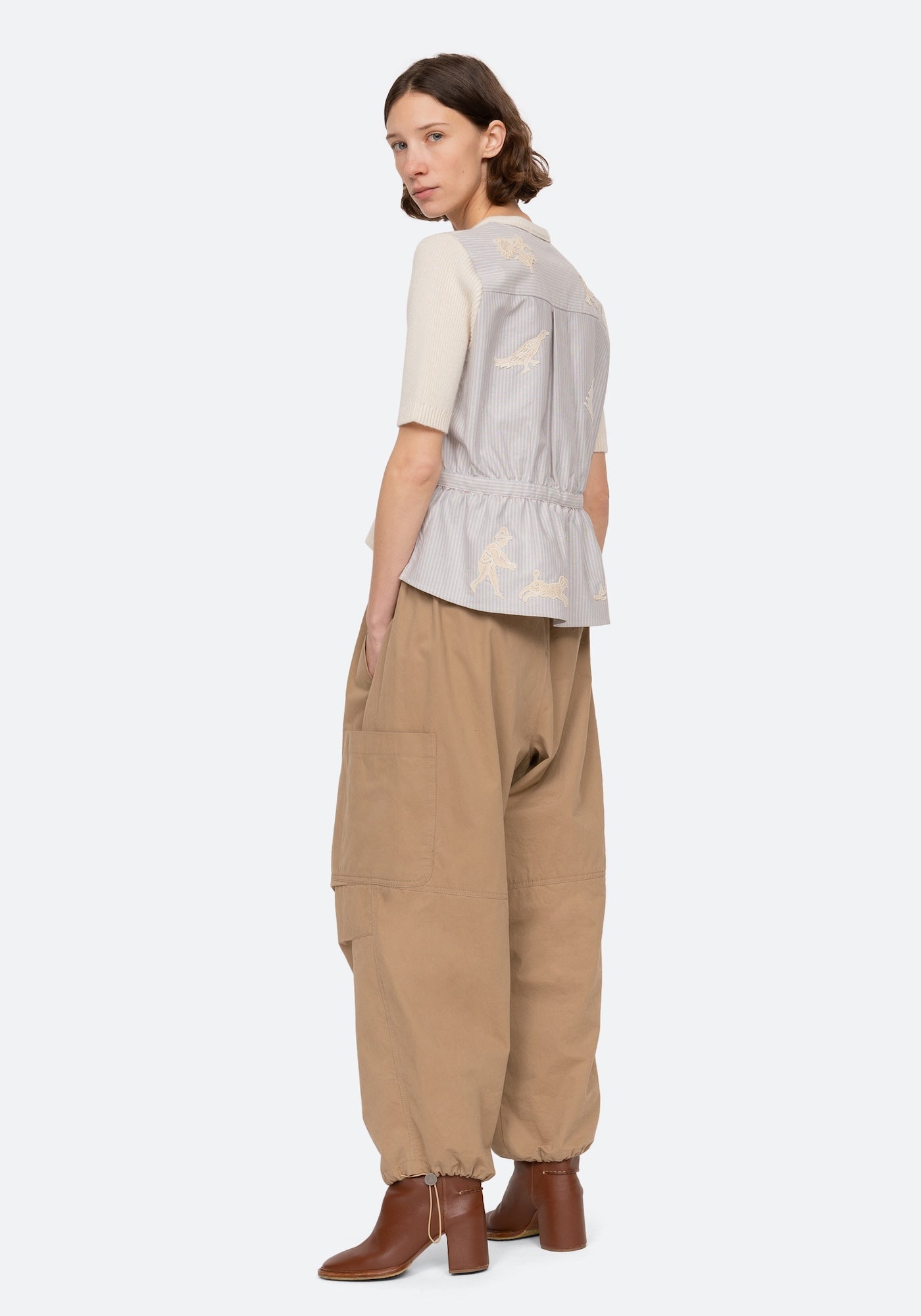 LAVINIA STRIPED PULL OVER IN CREAM