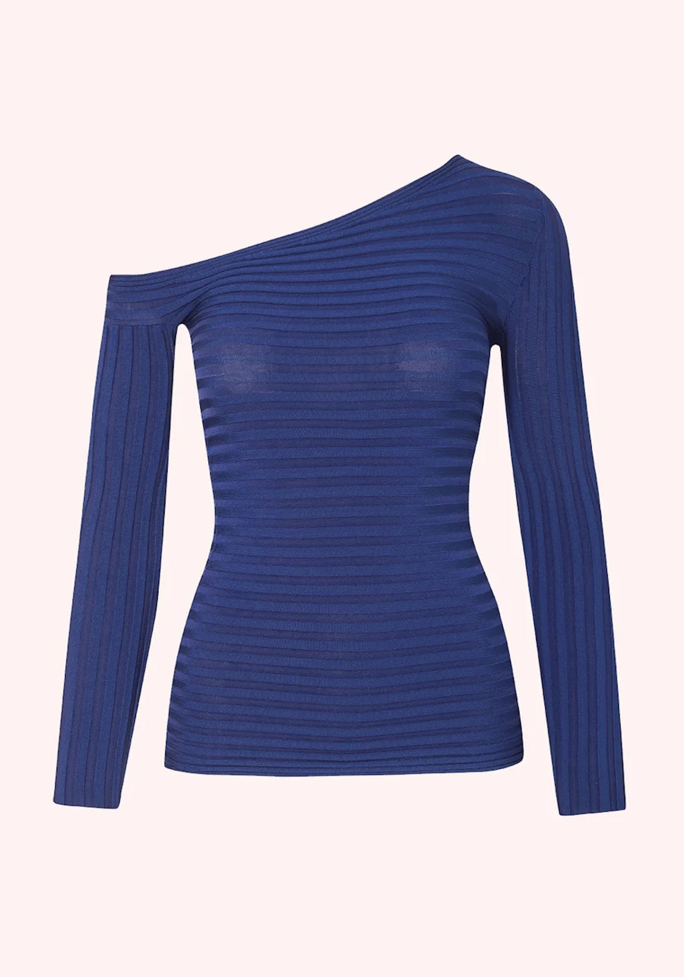 COTA RIBBED BLOUSE IN AZUL COBALTO