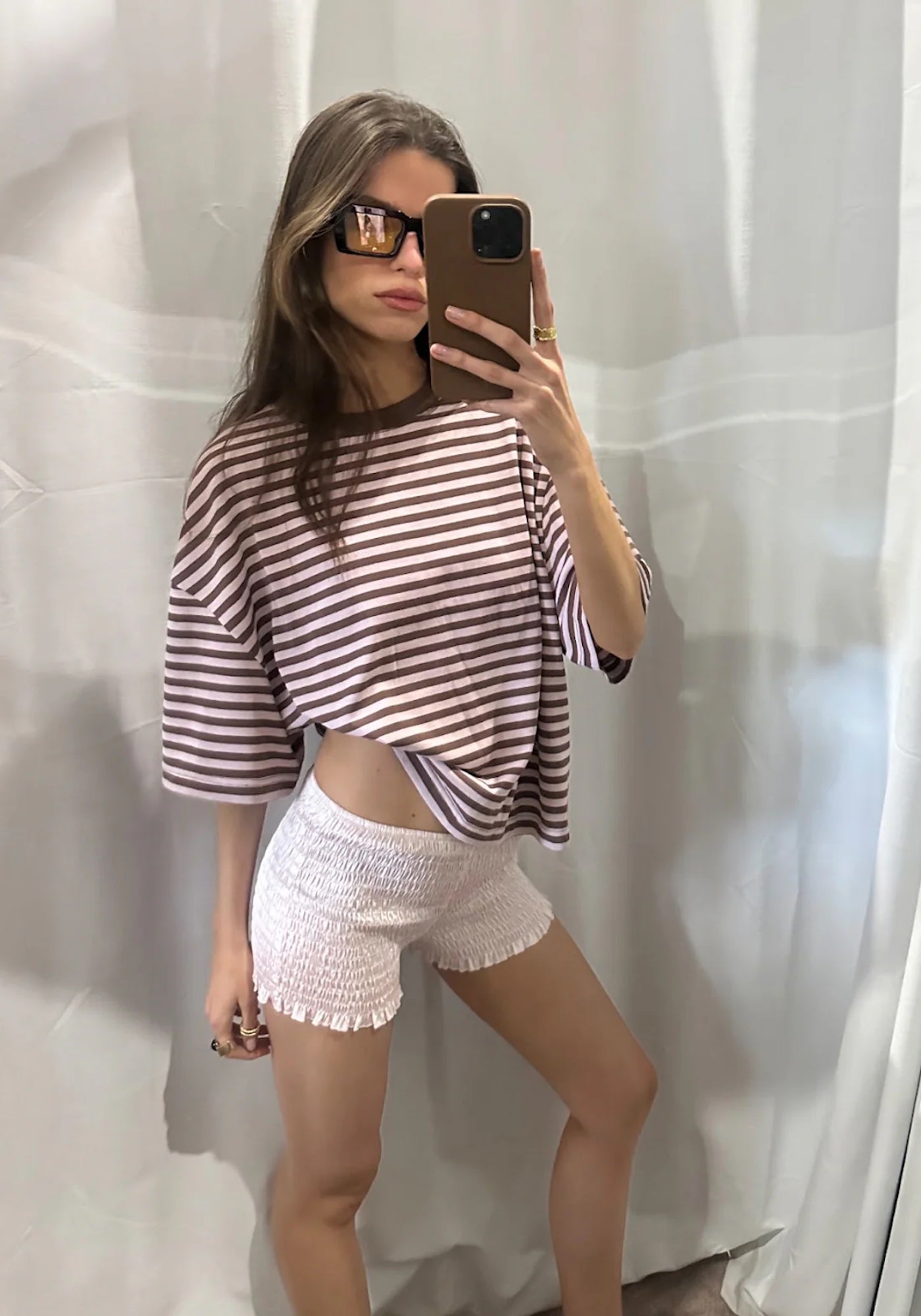 BLOOM SHORT SLEEVE IN CHOCOLATE BLUSH STRIPE