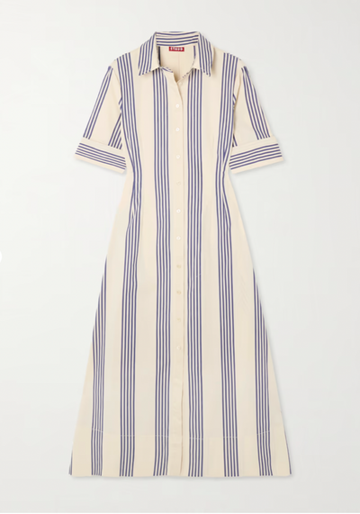 MAXI JOAN DRESS IN MARINE BAYADERE STRIPE