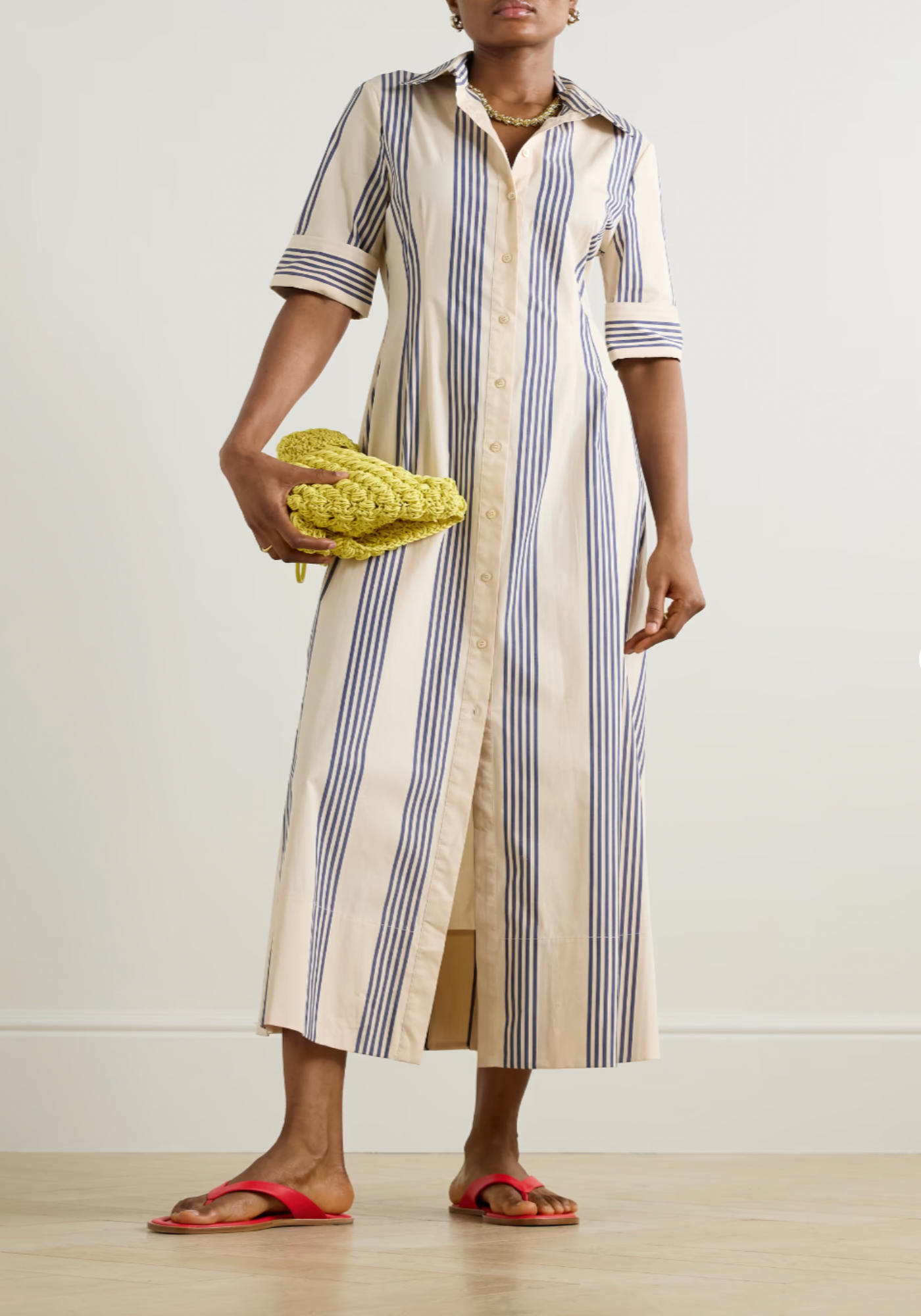 MAXI JOAN DRESS IN MARINE BAYADERE STRIPE