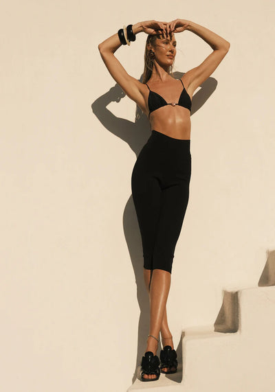 EQUATER SUPERFINE TOP IN BLACK SEERSUCKER