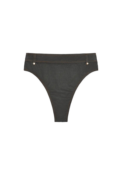 RAW DENIM HIGHRISE BOTTOM IN BLACK