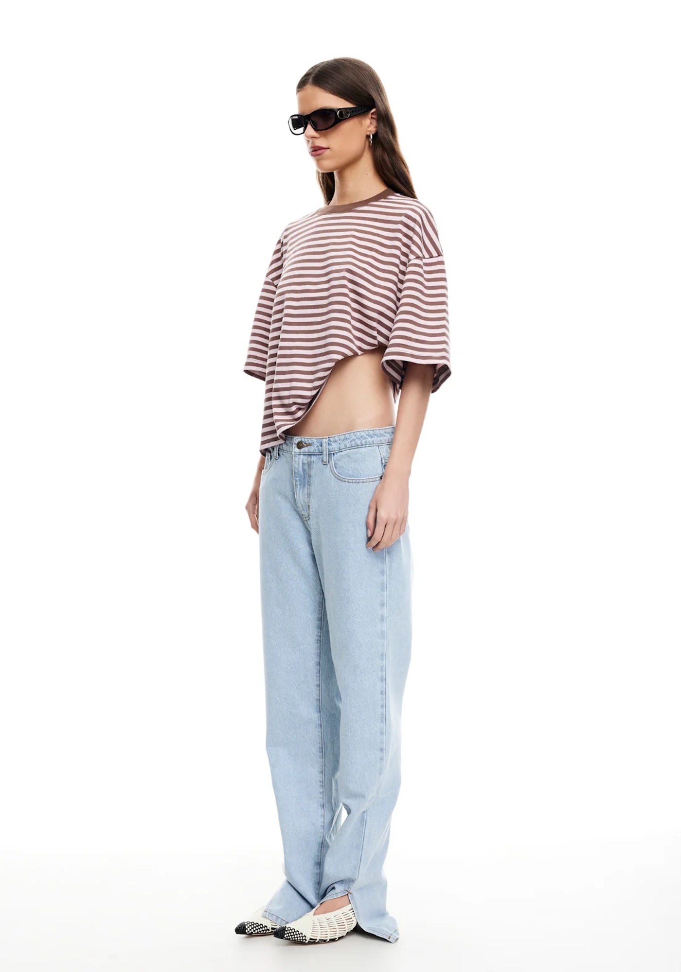 BLOOM SHORT SLEEVE IN CHOCOLATE BLUSH STRIPE