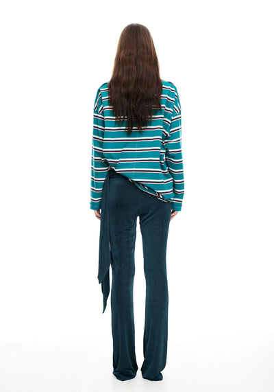 HORIZON LONG SLEEVE IN FOREST STRIPE