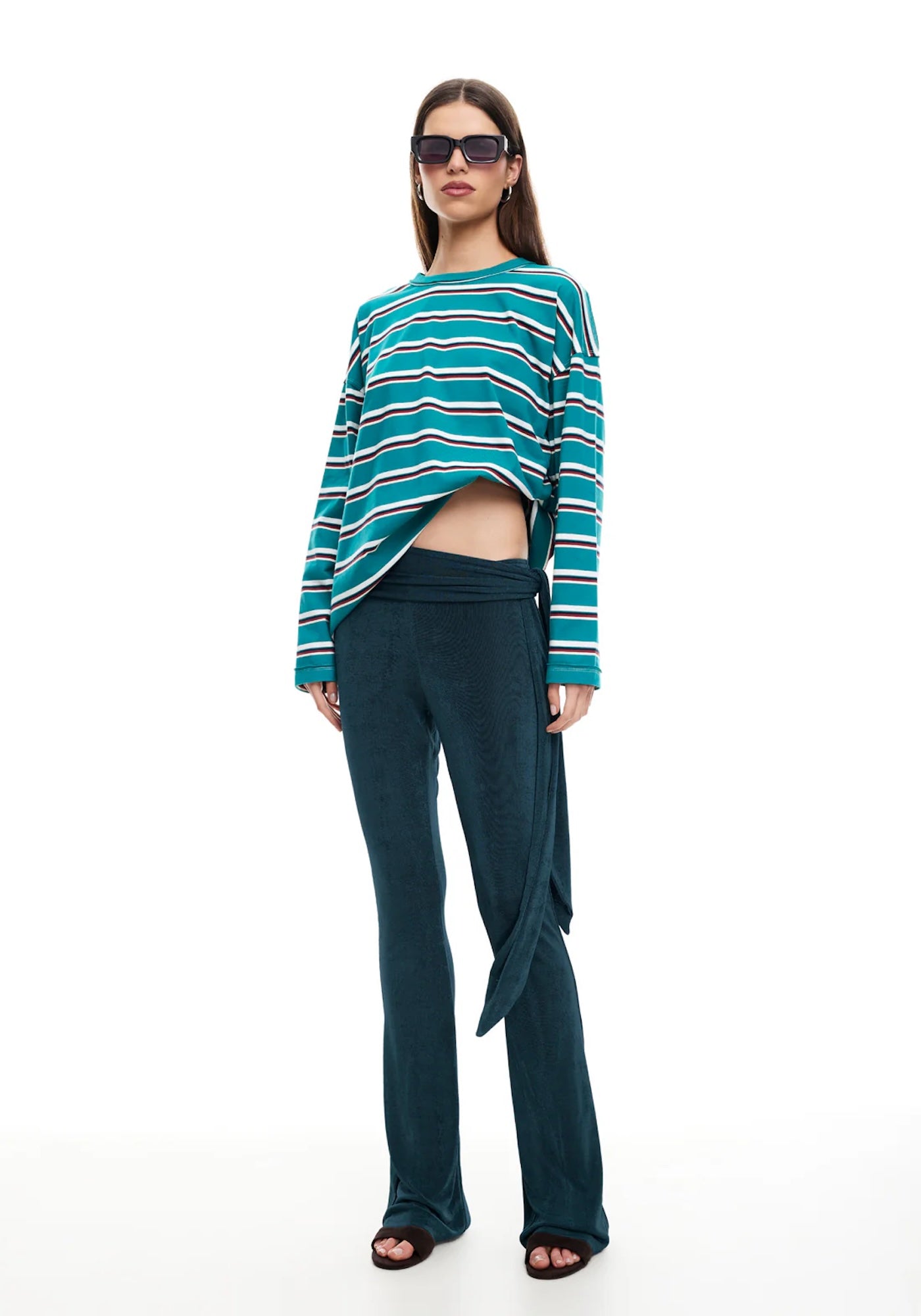 HORIZON LONG SLEEVE IN FOREST STRIPE