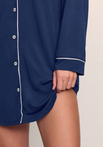 GISELE THE SLEEP SHIRT IN NAVY/IVORY