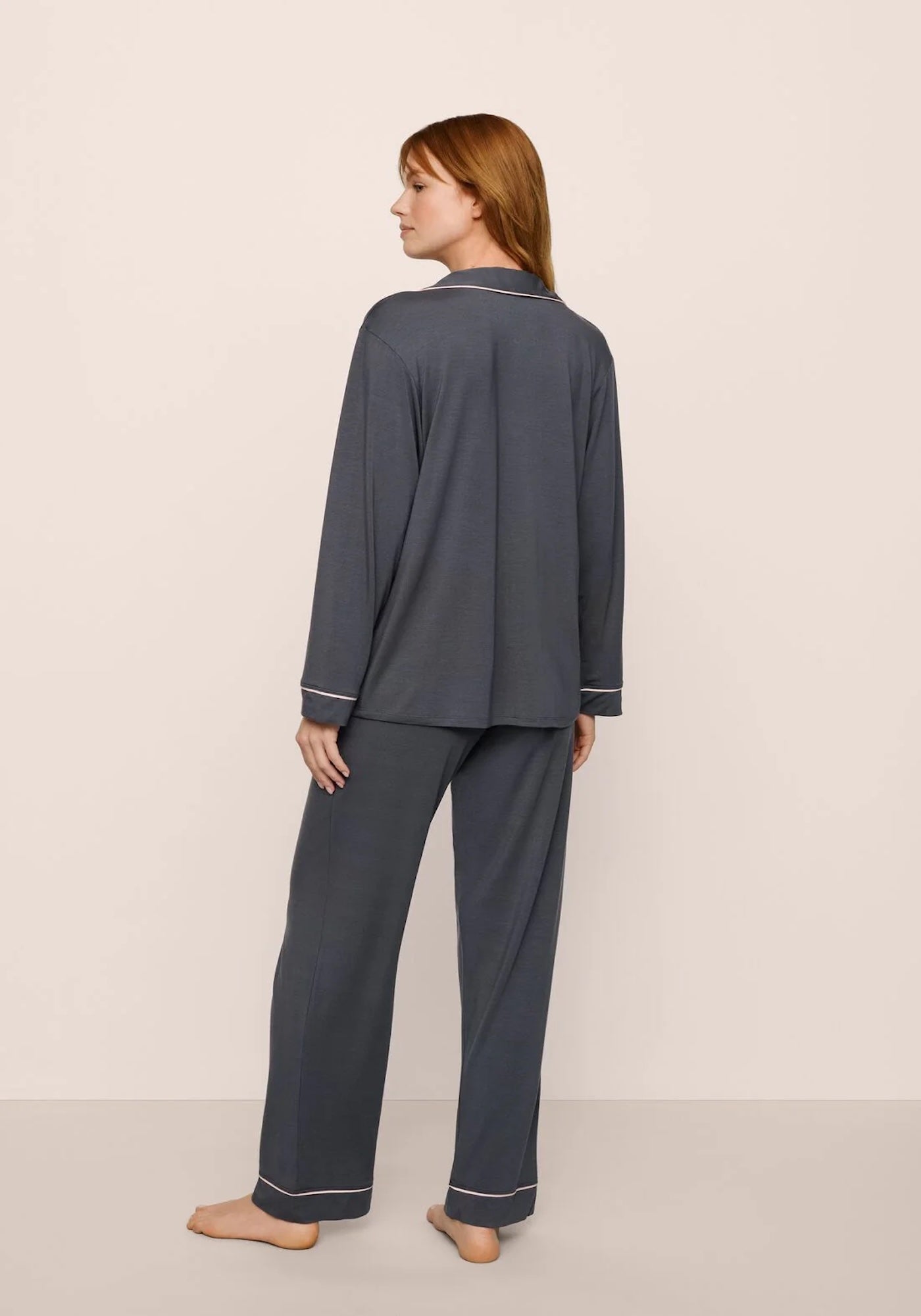 GISELE THE LONG PJ SET IN GRAPHITE/SORBET