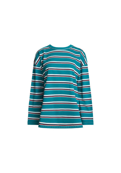 HORIZON LONG SLEEVE IN FOREST STRIPE