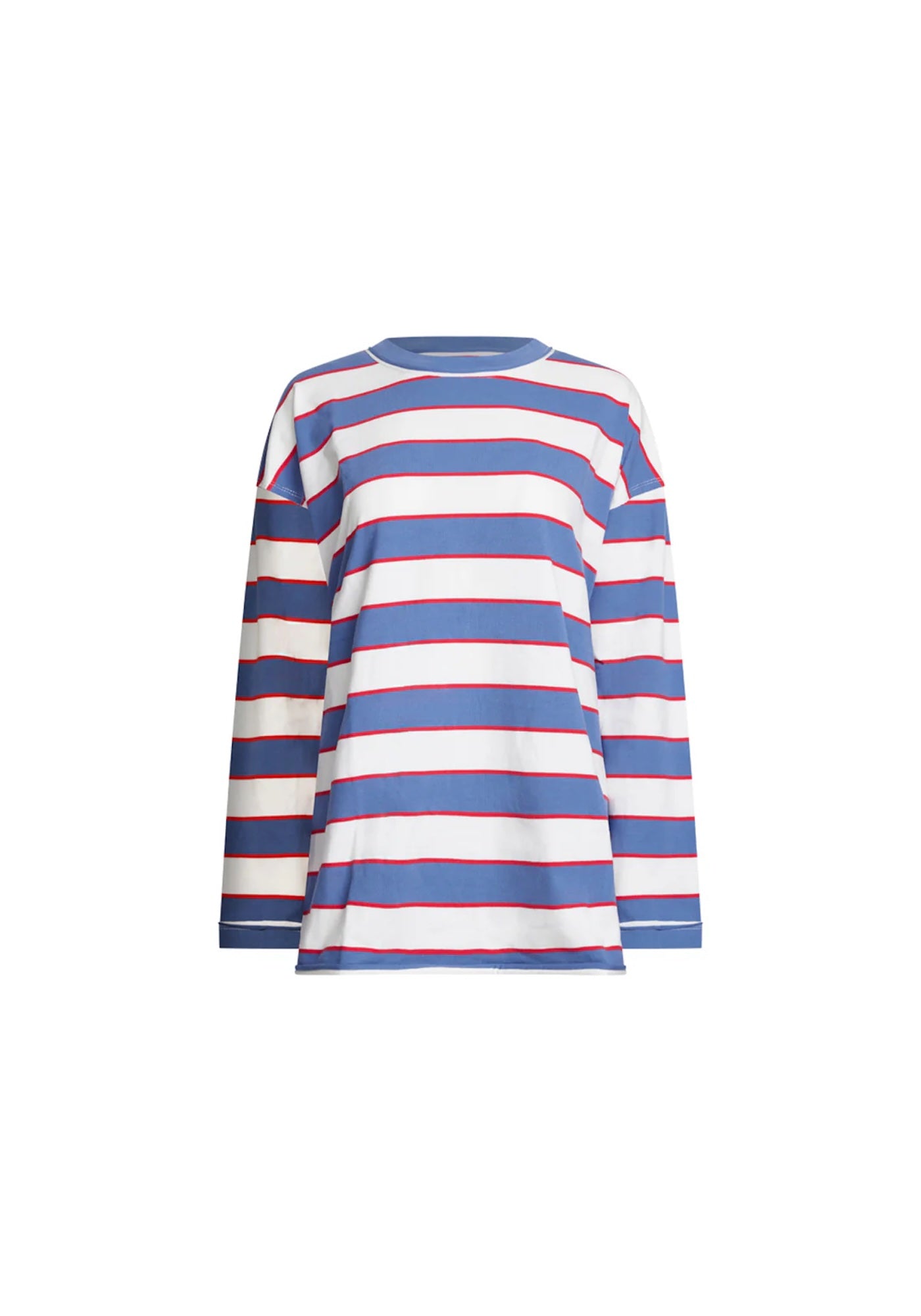 HORIZON LONG SLEEVE IN DUSTY BLUE STRIPE