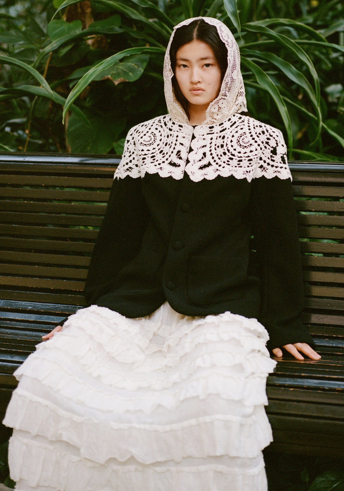 NARA CROCHET JACKET IN BLACK