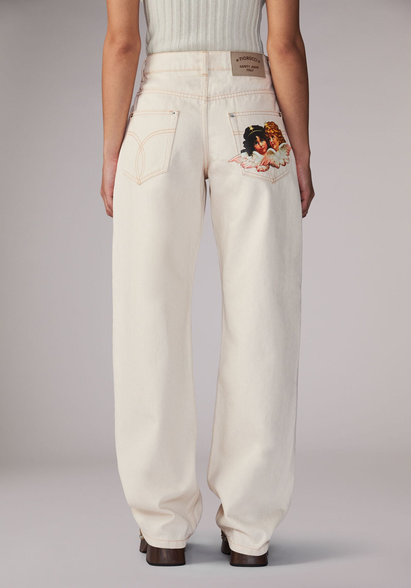 PATTI ANGEL PATCH JEANS OFF WHITE