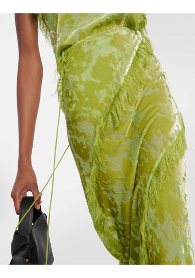 VELVET DRAPED MAXI SKIRT