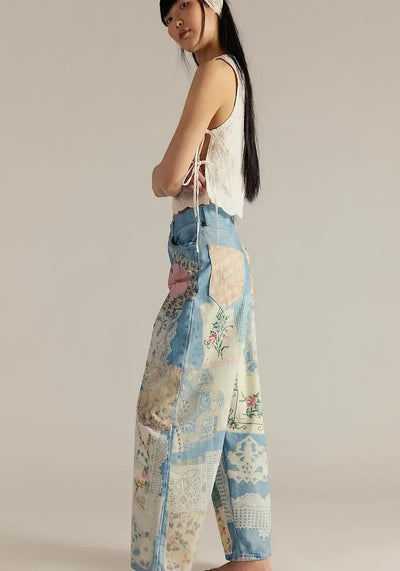 WE THE FREE ILLUSIONS PRINTED RELAXED JEANS