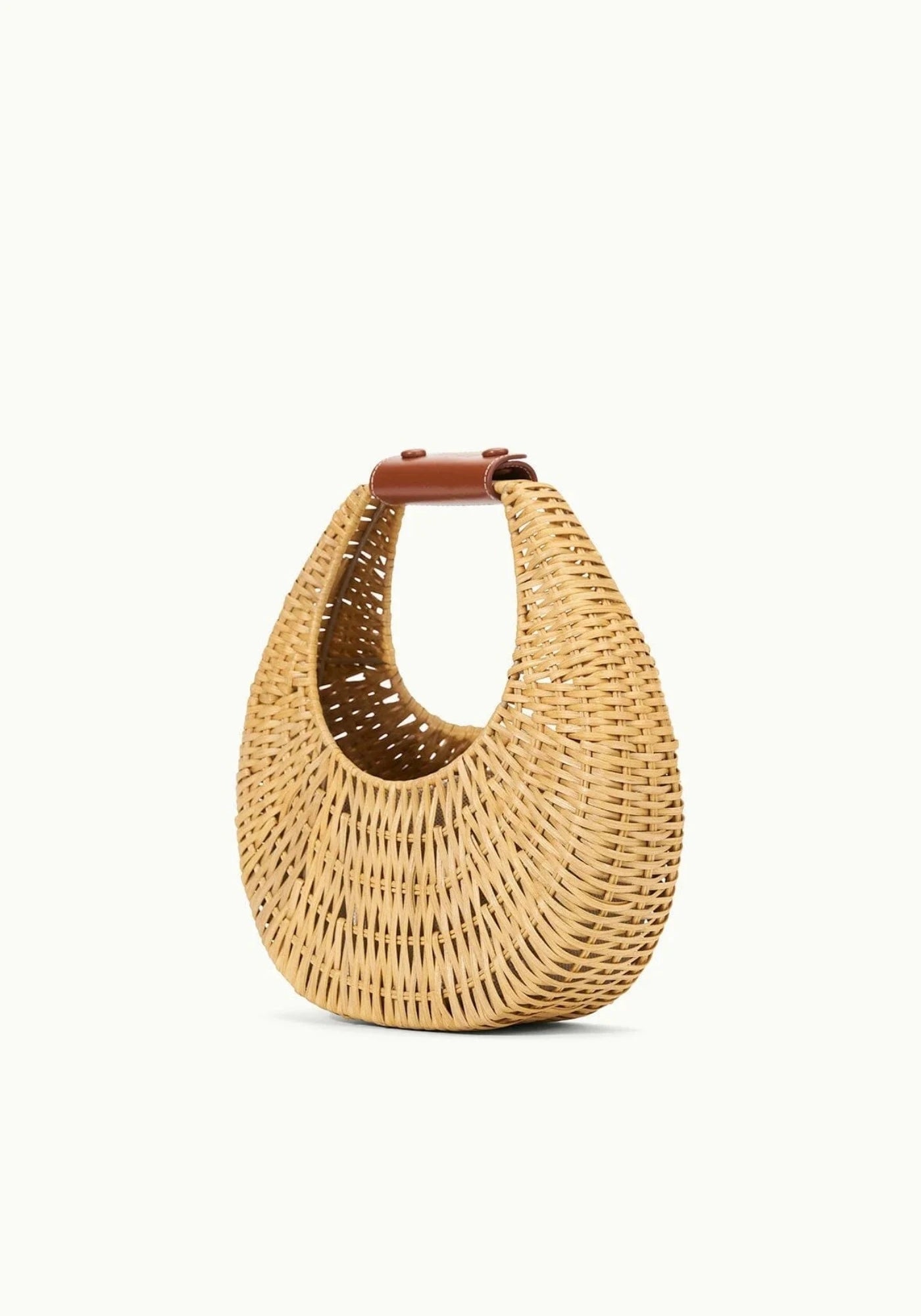 MINI MOON WICKER BAG IN NATURAL