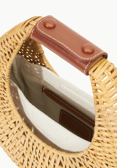 MINI MOON WICKER BAG IN NATURAL