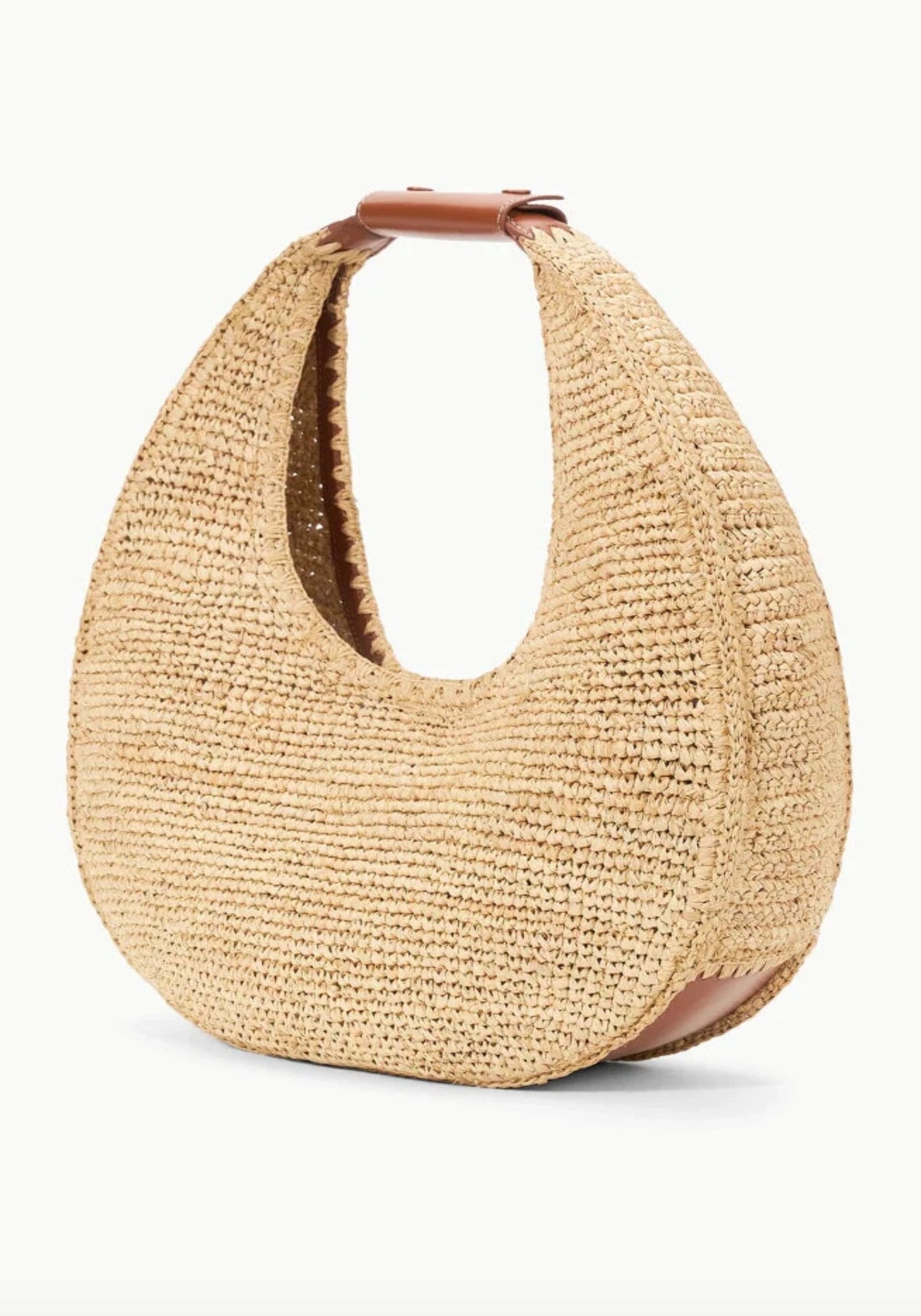 MOON RAFFIA TOTE BAG IN NATURAL TAN