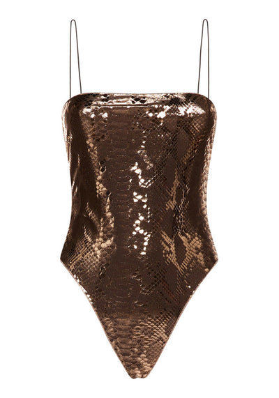 PYTHON MAILLOT IN BROWN