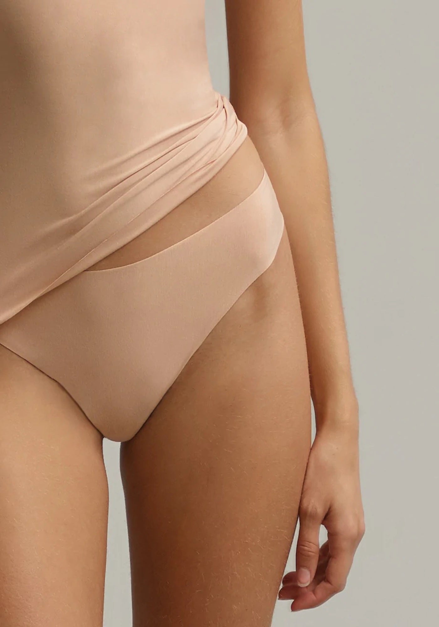 BUTTER MID RISE THONG IN BEIGE