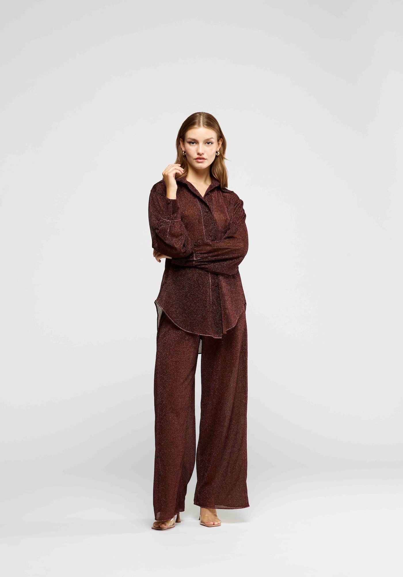 LUMIERE LONG SHIRT IN CHOCOLATE