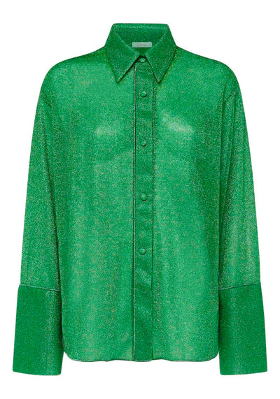 LUMIERE SLEEVES SHIRT IN EMERALD GREEN