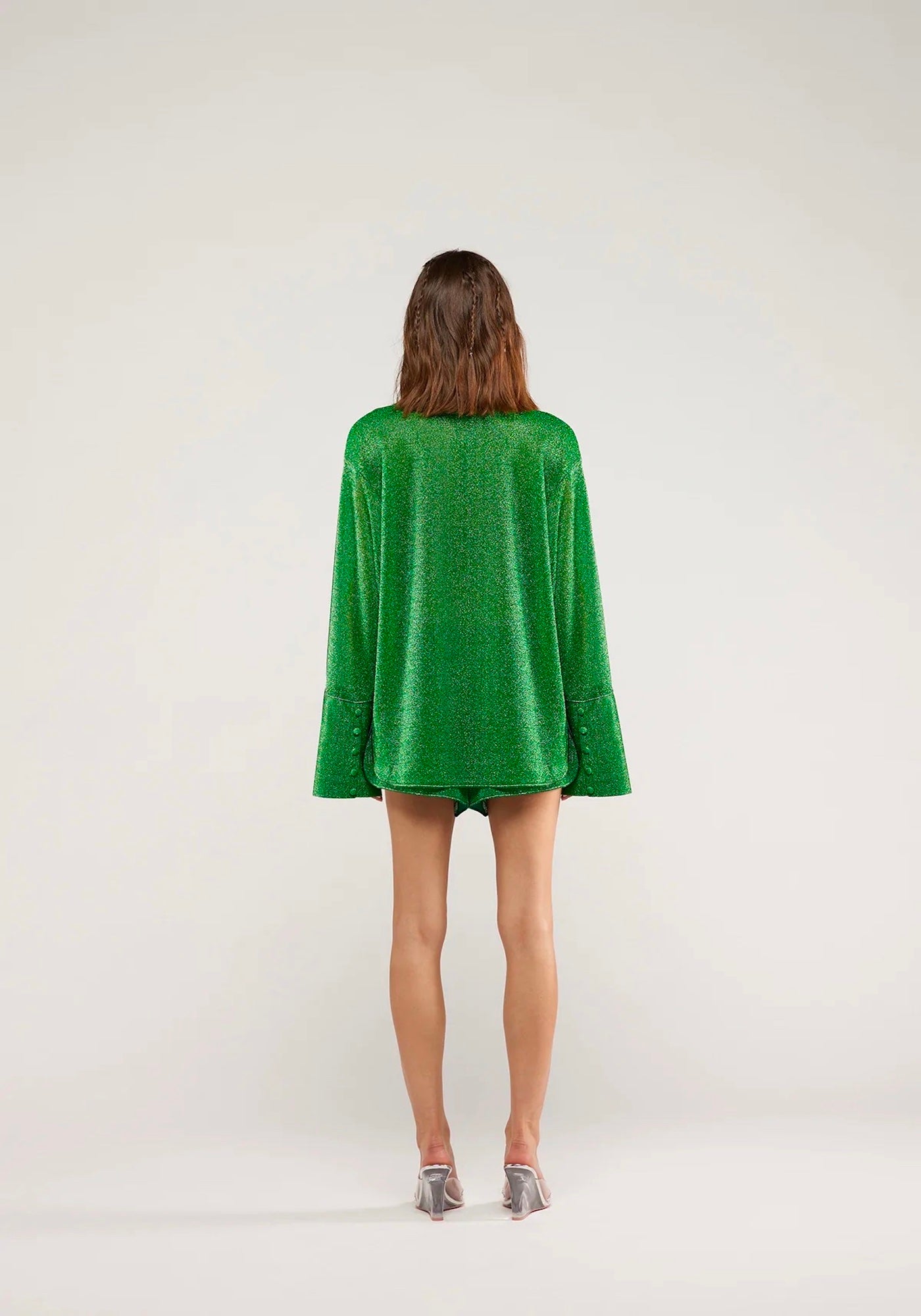 LUMIERE SLEEVES SHIRT IN EMERALD GREEN