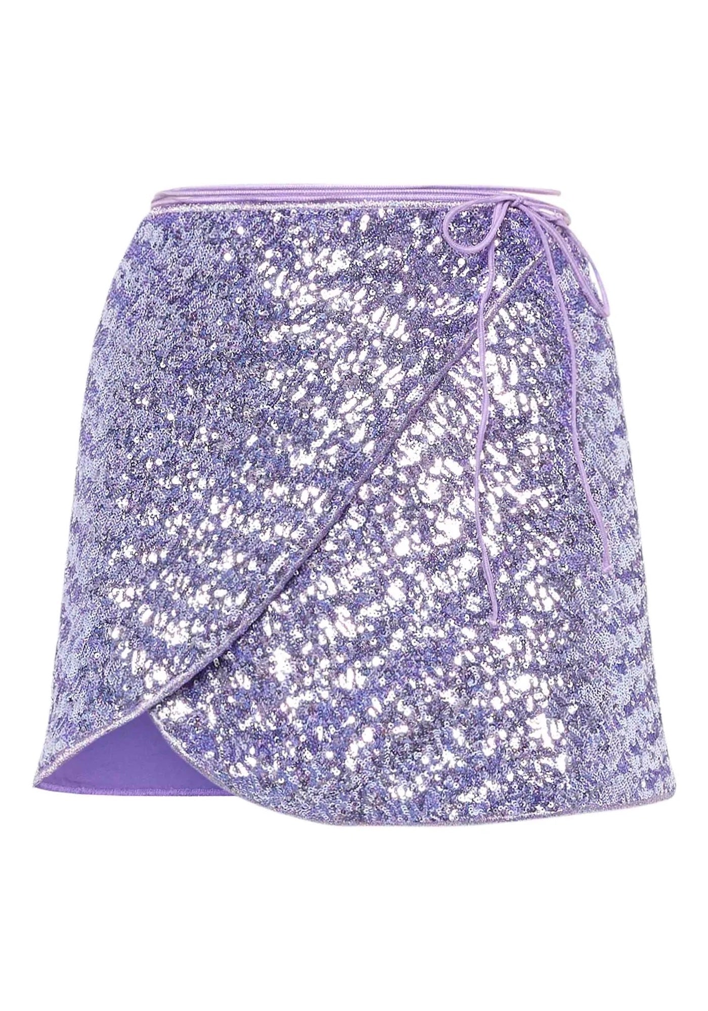 PAILLETTES SKIRT IN LILAC