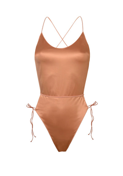 SATIN LACE' MAILLOT IN CIPRIA