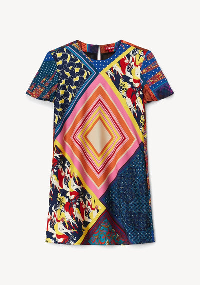 FRAMES DRESS PATCHWORK FOULARD