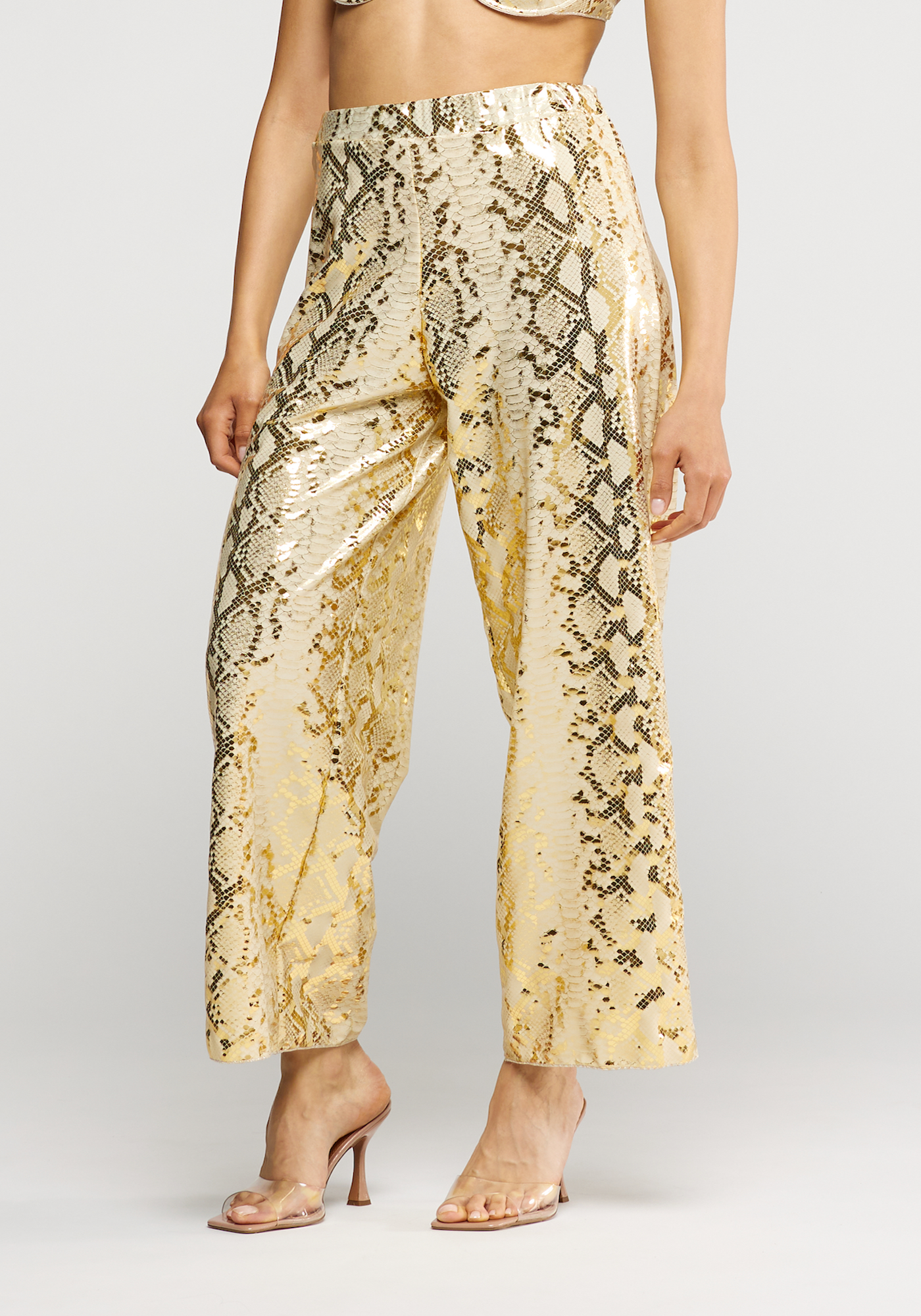 PYTHON PANTS IN GOLD