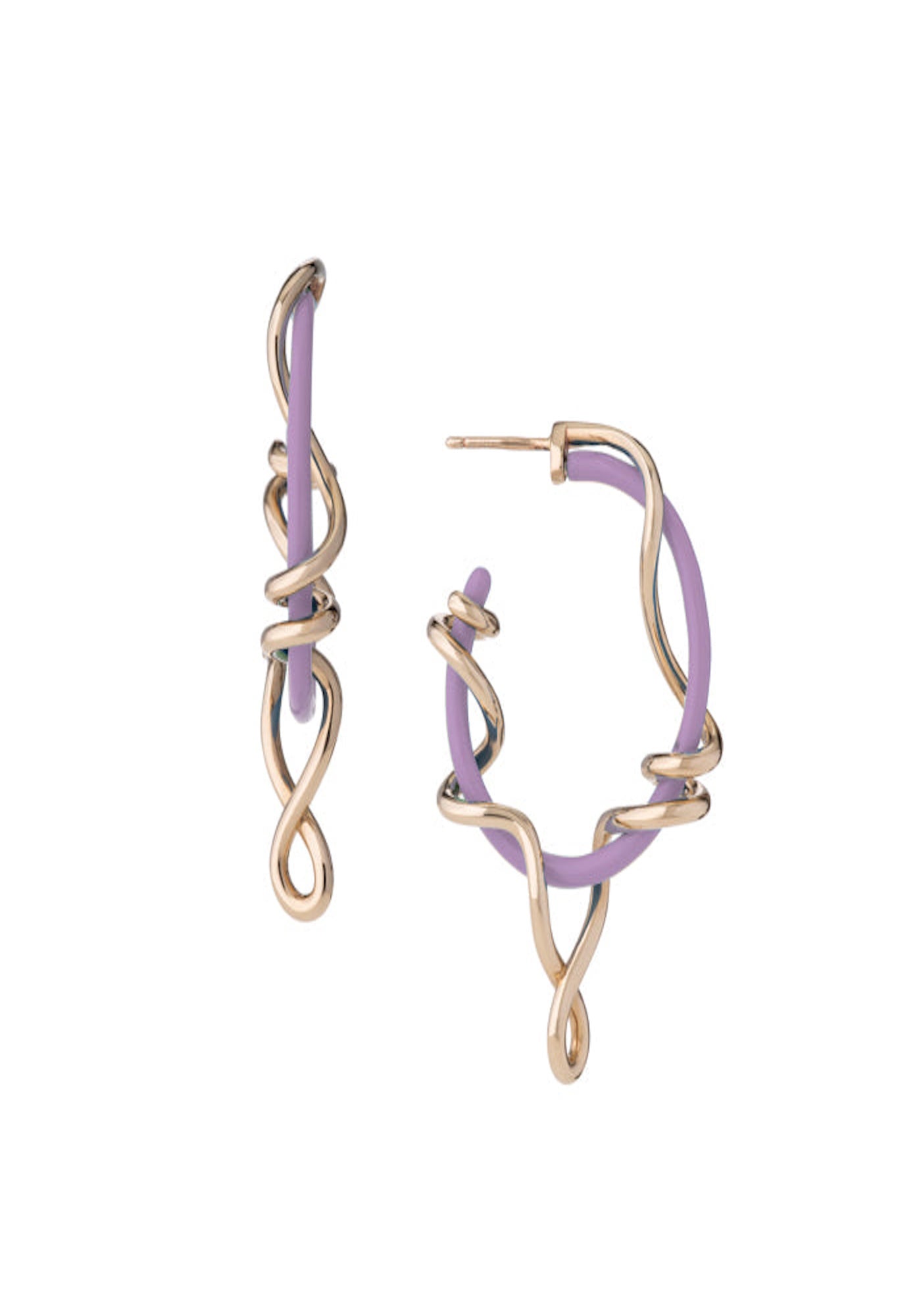 BABY VINE WRAPPED HOOPS IN LAVENDER